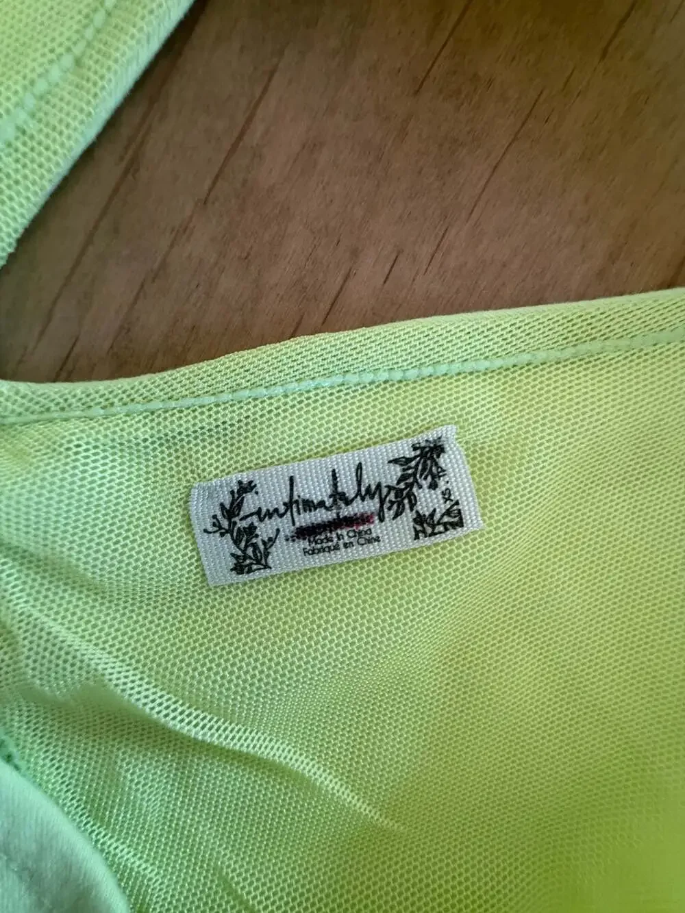 Intimately Free People V-Neck Thong Bodysuit in Lime Green XS